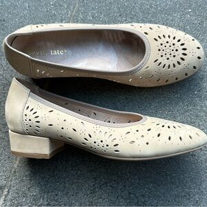 David Tate genuine leather tan Shoes, block heel size 8